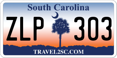 SC license plate ZLP303
