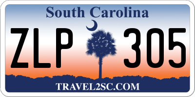 SC license plate ZLP305