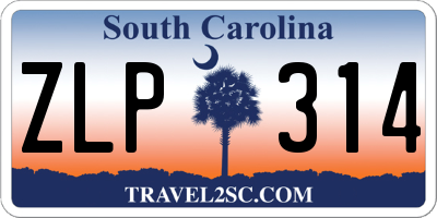 SC license plate ZLP314