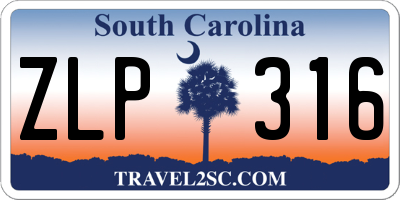 SC license plate ZLP316