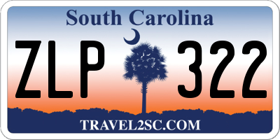 SC license plate ZLP322