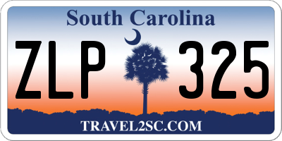 SC license plate ZLP325