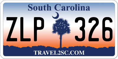 SC license plate ZLP326