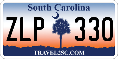SC license plate ZLP330