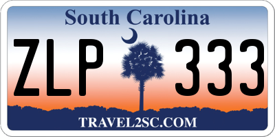 SC license plate ZLP333