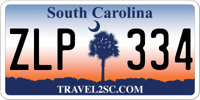 SC license plate ZLP334