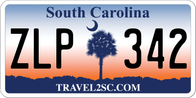 SC license plate ZLP342