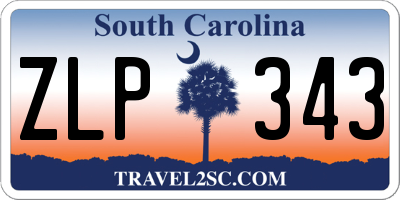 SC license plate ZLP343