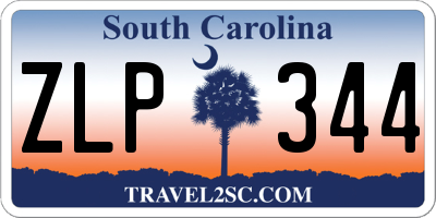 SC license plate ZLP344