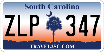 SC license plate ZLP347