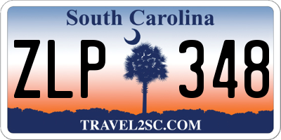 SC license plate ZLP348