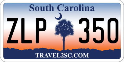 SC license plate ZLP350