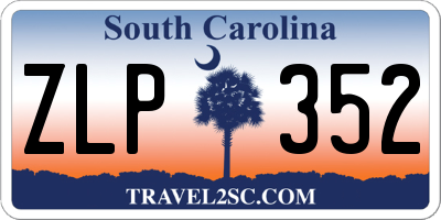 SC license plate ZLP352
