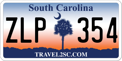 SC license plate ZLP354