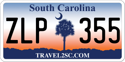 SC license plate ZLP355
