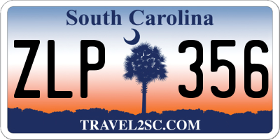 SC license plate ZLP356