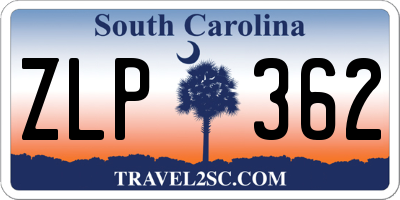 SC license plate ZLP362