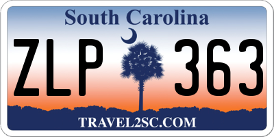 SC license plate ZLP363