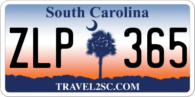 SC license plate ZLP365