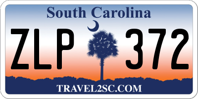 SC license plate ZLP372