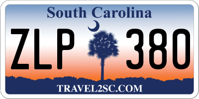 SC license plate ZLP380