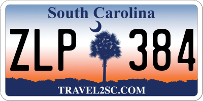 SC license plate ZLP384
