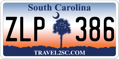 SC license plate ZLP386