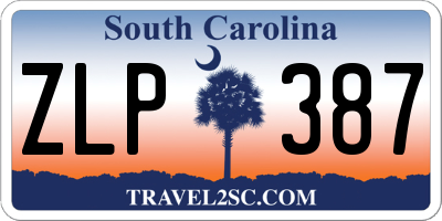 SC license plate ZLP387