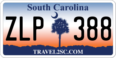 SC license plate ZLP388