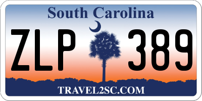 SC license plate ZLP389