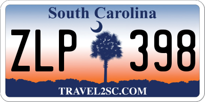 SC license plate ZLP398