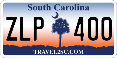 SC license plate ZLP400