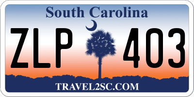 SC license plate ZLP403