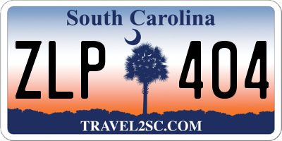 SC license plate ZLP404