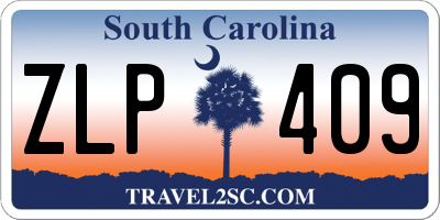 SC license plate ZLP409