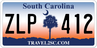 SC license plate ZLP412