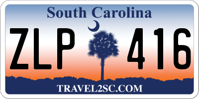 SC license plate ZLP416