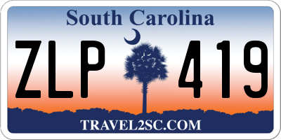 SC license plate ZLP419