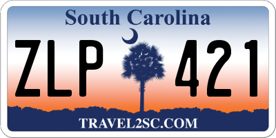 SC license plate ZLP421