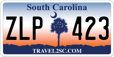 SC license plate ZLP423