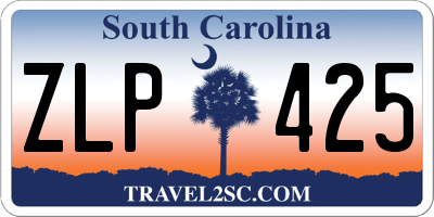 SC license plate ZLP425