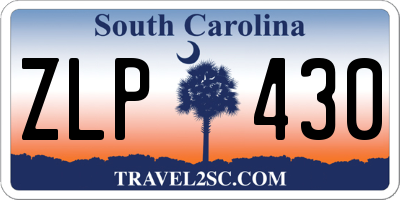 SC license plate ZLP430