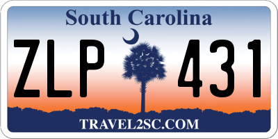 SC license plate ZLP431