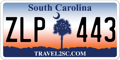 SC license plate ZLP443