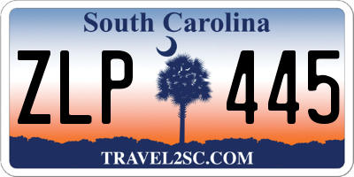 SC license plate ZLP445
