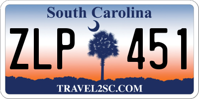 SC license plate ZLP451