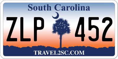 SC license plate ZLP452