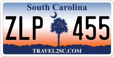 SC license plate ZLP455