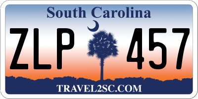 SC license plate ZLP457