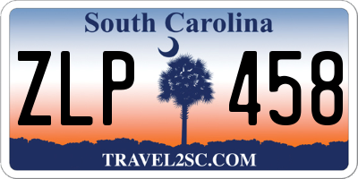 SC license plate ZLP458